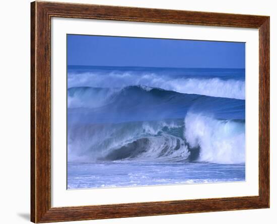 Big Surf at Papohaku Beach, Molokai, Hawaii, USA-Karl Lehmann-Framed Photographic Print
