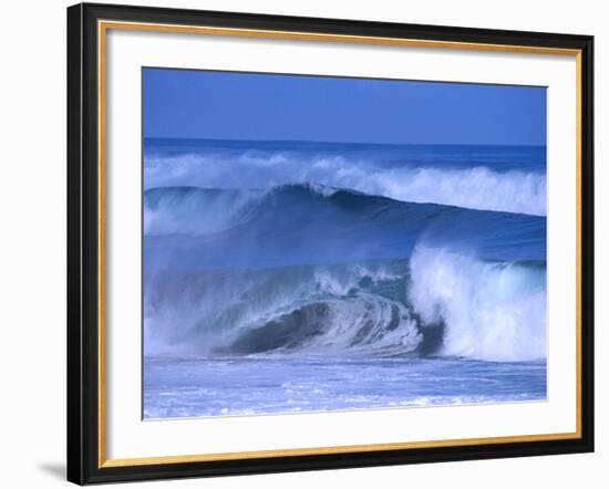 Big Surf at Papohaku Beach, Molokai, Hawaii, USA-Karl Lehmann-Framed Photographic Print