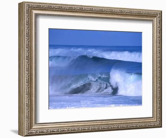 Big Surf at Papohaku Beach, Molokai, Hawaii, USA-Karl Lehmann-Framed Photographic Print