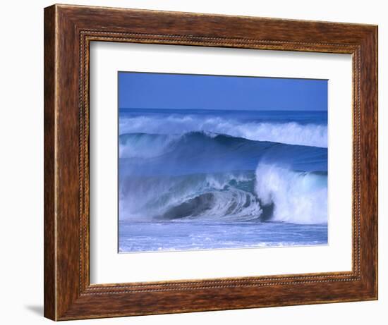 Big Surf at Papohaku Beach, Molokai, Hawaii, USA-Karl Lehmann-Framed Photographic Print