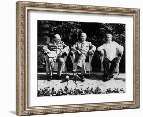 Big Three Allied Leaders at Potsdam Conference, Discussing Plans For the Future of Germany-null-Framed Photographic Print