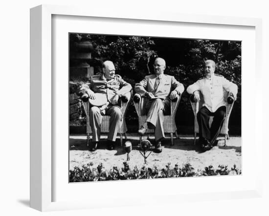 Big Three Allied Leaders at Potsdam Conference, Discussing Plans For the Future of Germany-null-Framed Photographic Print