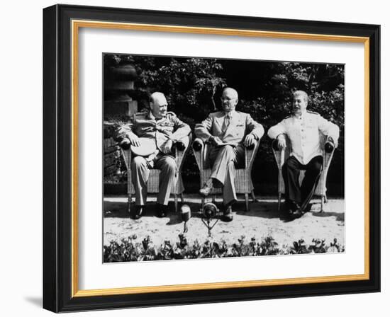Big Three Allied Leaders at Potsdam Conference, Discussing Plans For the Future of Germany-null-Framed Photographic Print