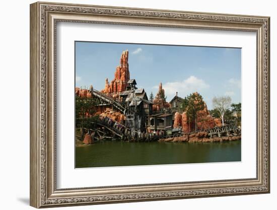 Big Thunder Mountain Train in the Frontier Land, Disneyland Park Paris, Ile-de-France, France-null-Framed Art Print