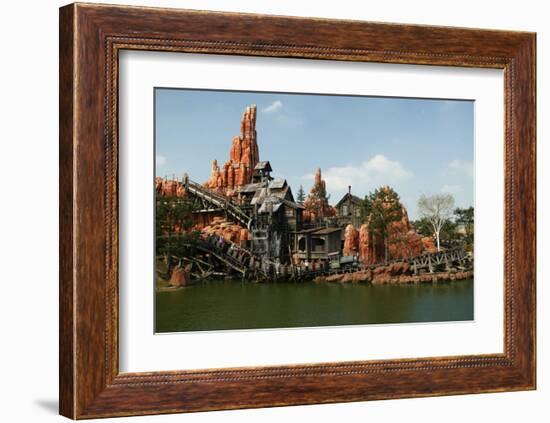 Big Thunder Mountain Train in the Frontier Land, Disneyland Park Paris, Ile-de-France, France-null-Framed Art Print