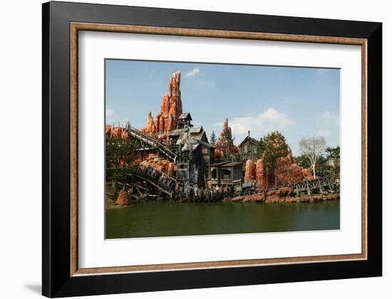 Big Thunder Mountain Train in the Frontier Land, Disneyland Park Paris, Ile-de-France, France-null-Framed Art Print