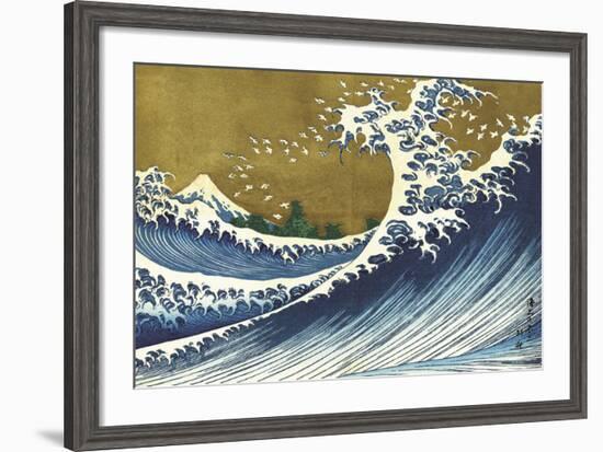 Big Wave (from 100 views of Mt. Fuji)-Katsushika Hokusai-Framed Art Print