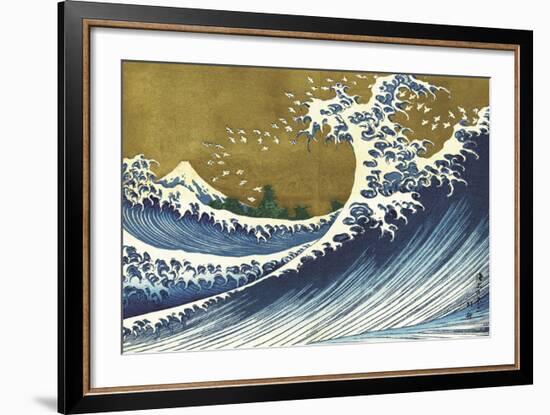 Big Wave (from 100 views of Mt. Fuji)-Katsushika Hokusai-Framed Art Print