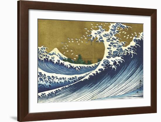 Big Wave (from 100 views of Mt. Fuji)-Katsushika Hokusai-Framed Art Print