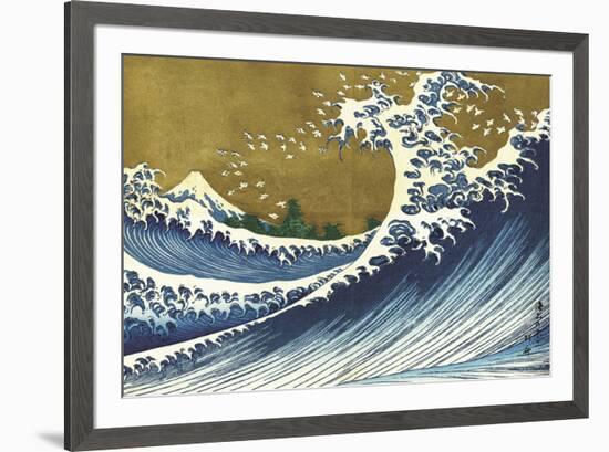 Big Wave (from 100 views of Mt. Fuji)-Katsushika Hokusai-Framed Art Print