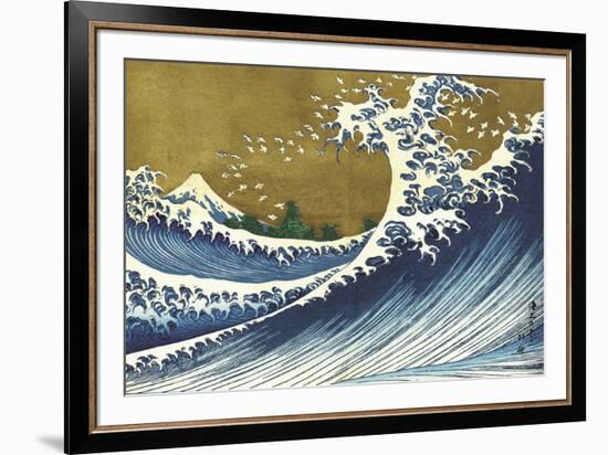 Big Wave (from 100 views of Mt. Fuji)-Katsushika Hokusai-Framed Art Print