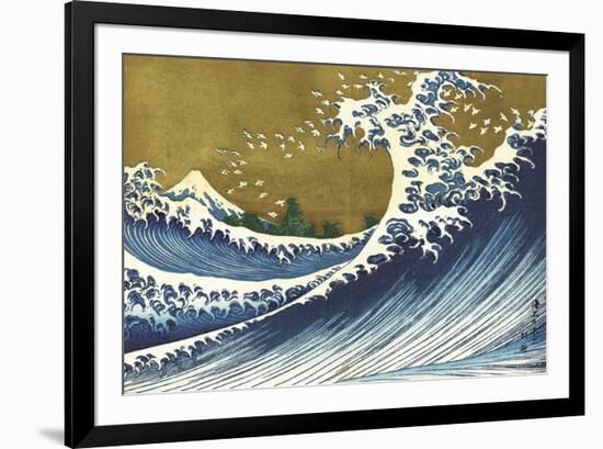 Big Wave (from 100 views of Mt. Fuji)-Katsushika Hokusai-Framed Art Print