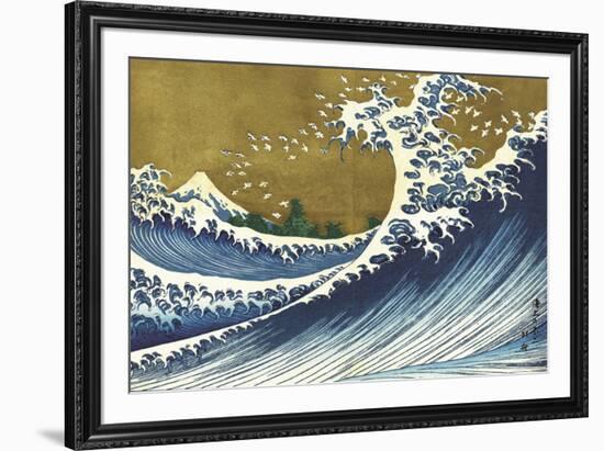 Big Wave (from 100 views of Mt. Fuji)-Katsushika Hokusai-Framed Art Print