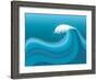 Big Wave In Ocean.Water Background-GeraKTV-Framed Art Print