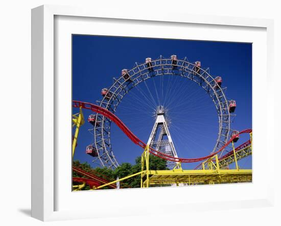 Big Wheel with Roller Coaster, Prater, Vienna, Austria, Europe-Jean Brooks-Framed Photographic Print