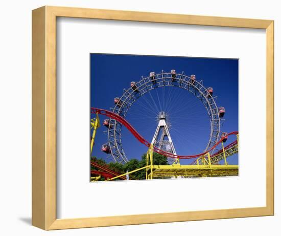 Big Wheel with Roller Coaster, Prater, Vienna, Austria, Europe-Jean Brooks-Framed Photographic Print