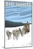 Big White - Dog Sled Scene-Lantern Press-Mounted Art Print