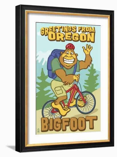 Bigfoot Bicyle in Oregon-Lantern Press-Framed Art Print