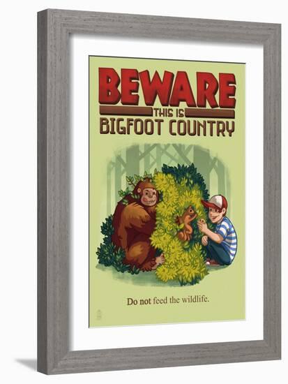 Bigfoot Country - Do Not Feed the Wildlife-Lantern Press-Framed Art Print