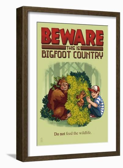 Bigfoot Country - Do Not Feed the Wildlife-Lantern Press-Framed Art Print