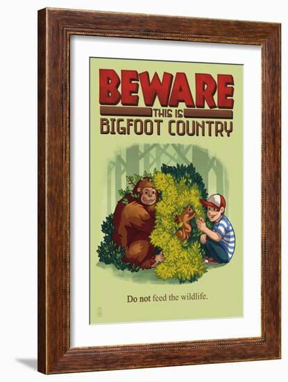 Bigfoot Country - Do Not Feed the Wildlife-Lantern Press-Framed Art Print