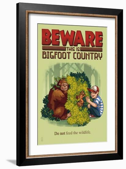 Bigfoot Country - Do Not Feed the Wildlife-Lantern Press-Framed Art Print