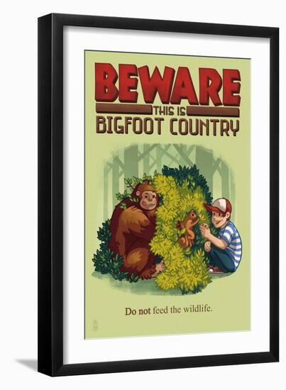 Bigfoot Country - Do Not Feed the Wildlife-Lantern Press-Framed Art Print