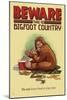 Bigfoot Country - Don't Leave Food in Tent-Lantern Press-Mounted Art Print