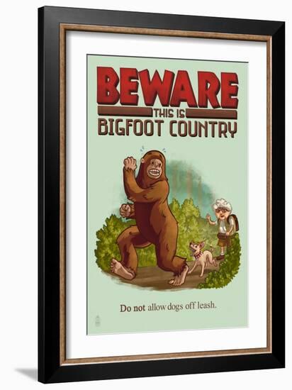 Bigfoot Country - No Dogs Off Leash-Lantern Press-Framed Art Print