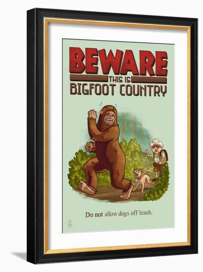 Bigfoot Country - No Dogs Off Leash-Lantern Press-Framed Art Print