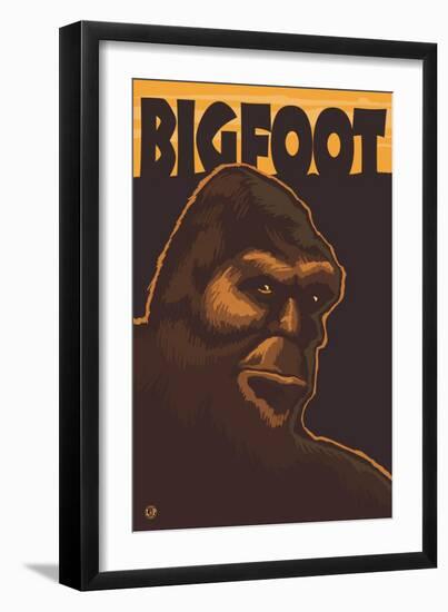 Bigfoot Face-Lantern Press-Framed Art Print