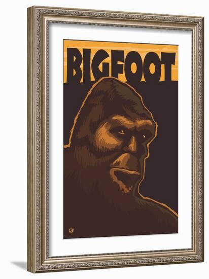 Bigfoot Face-Lantern Press-Framed Art Print