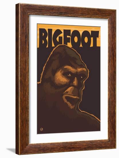 Bigfoot Face-Lantern Press-Framed Art Print