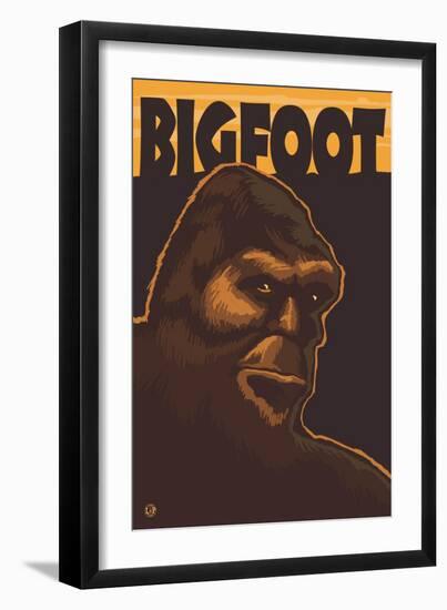 Bigfoot Face-Lantern Press-Framed Art Print