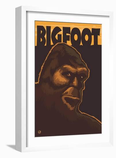 Bigfoot Face-Lantern Press-Framed Art Print