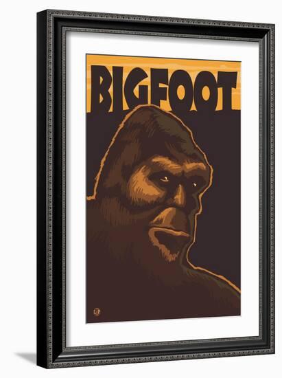 Bigfoot Face-Lantern Press-Framed Art Print
