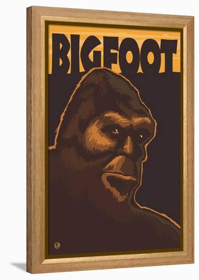 Bigfoot Face-Lantern Press-Framed Stretched Canvas