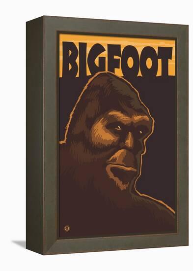 Bigfoot Face-Lantern Press-Framed Stretched Canvas