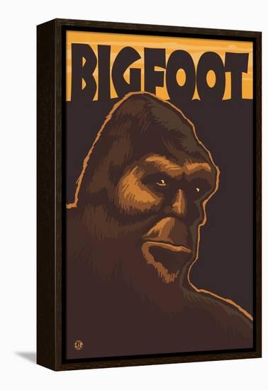 Bigfoot Face-Lantern Press-Framed Stretched Canvas