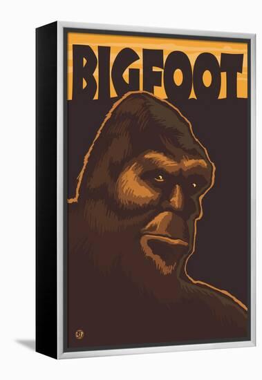 Bigfoot Face-Lantern Press-Framed Stretched Canvas