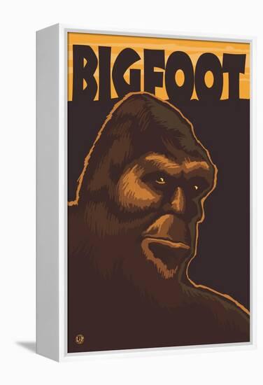 Bigfoot Face-Lantern Press-Framed Stretched Canvas