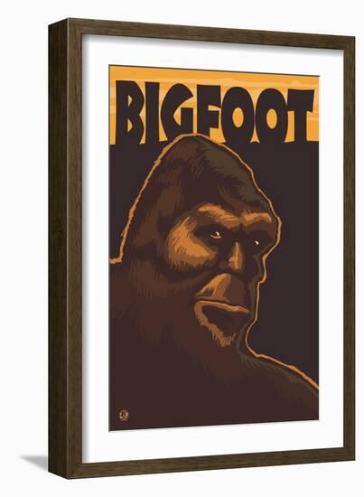 Bigfoot Face-Lantern Press-Framed Premium Giclee Print