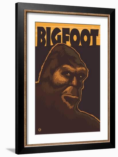 Bigfoot Face-Lantern Press-Framed Premium Giclee Print