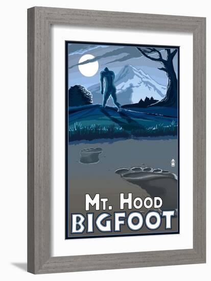 Bigfoot - Mt. Hood, Oregon-Lantern Press-Framed Art Print