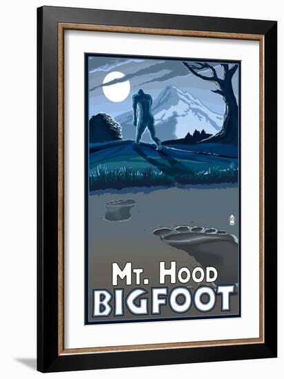 Bigfoot - Mt. Hood, Oregon-Lantern Press-Framed Art Print