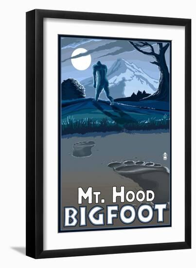 Bigfoot - Mt. Hood, Oregon-Lantern Press-Framed Art Print