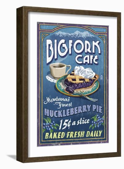 Bigfork, Montana - Huckleberry Pie Sign-Lantern Press-Framed Art Print