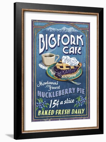 Bigfork, Montana - Huckleberry Pie Sign-Lantern Press-Framed Art Print