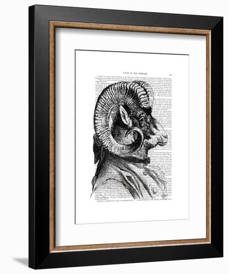 Bighorn Sheep in Suit-Fab Funky-Framed Art Print