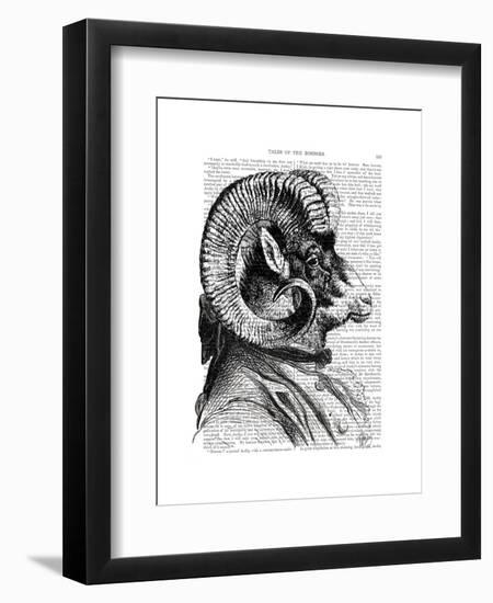 Bighorn Sheep in Suit-Fab Funky-Framed Art Print